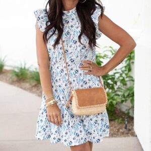 Universal Thread Floral Flutter Sleeve Dress